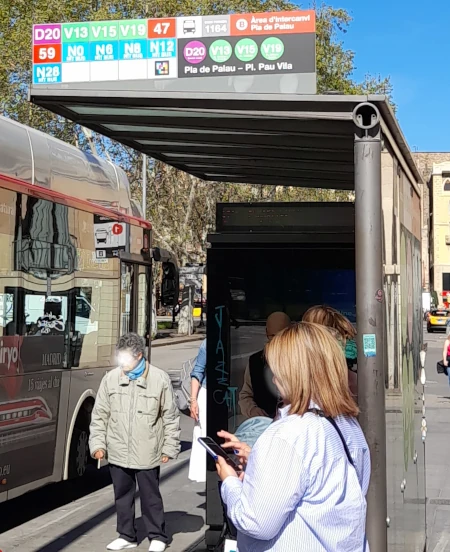 TMB Bus Barcelona Haltestelle